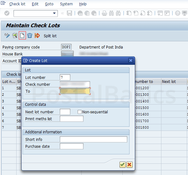 How to Add Post Master’s New Cheque Book to the lot in CSI Post Office?