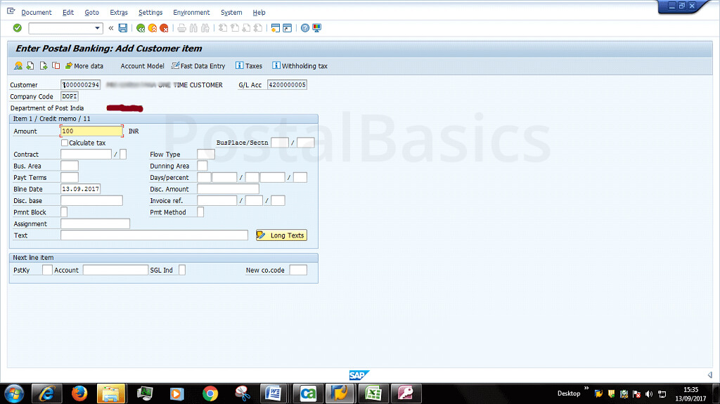 How to Create Cheque Liability in CSI Post Office?