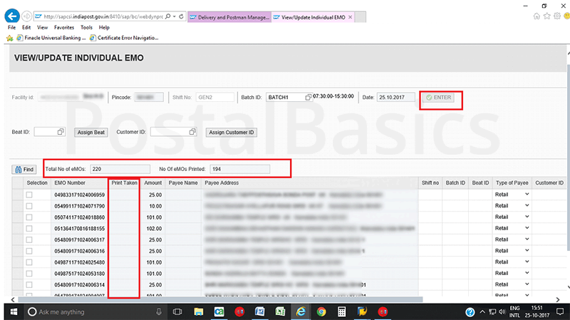 EMO Mails Individual - DPMS Process