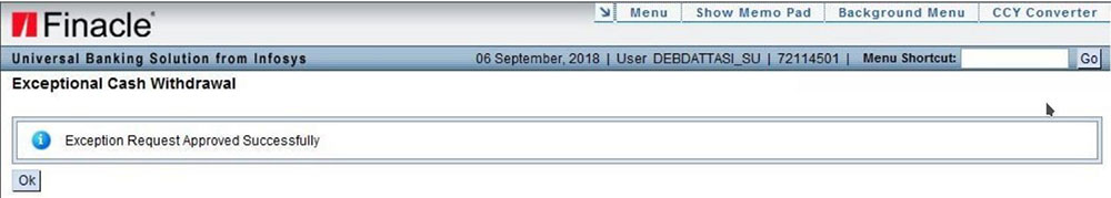 High Value Withdrawal Approval for BO