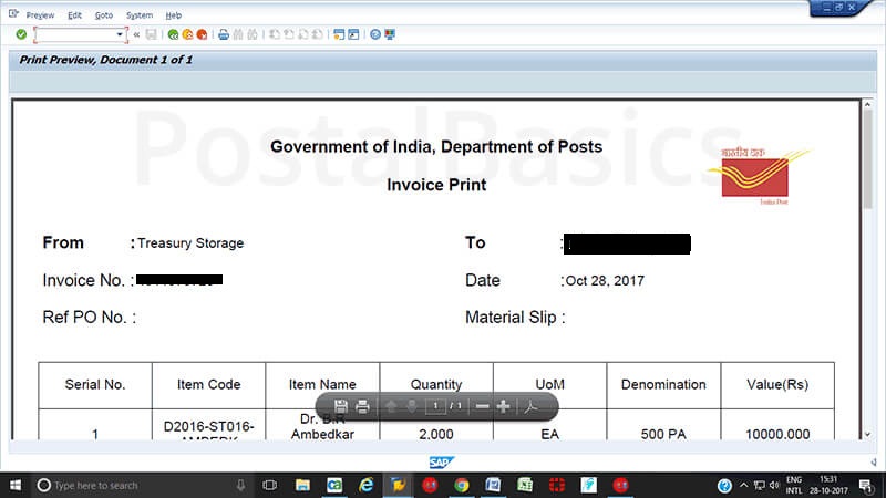 How to Send Stamp to Sub Office from Head Office?